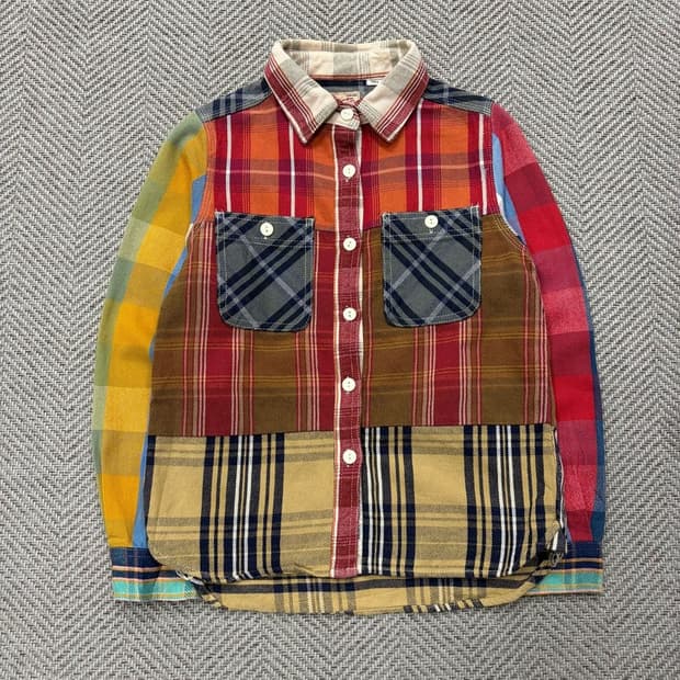 휴스턴 컬러블락 체크셔츠 자켓 v2443