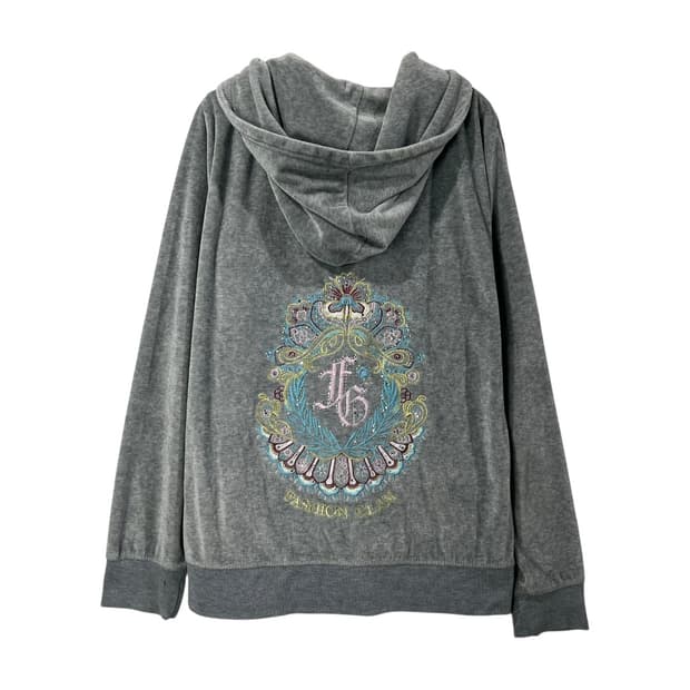 [REDTAG] 레드태그 벨벳 자수 로고 후드집업