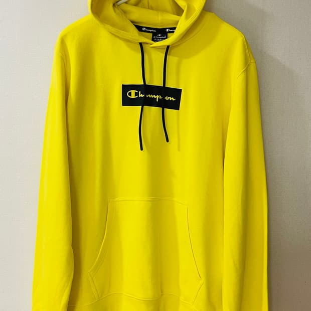 택달린 새상품) 챔피온 파스텔 후드티 XL 옐로우 정가 111,000원.