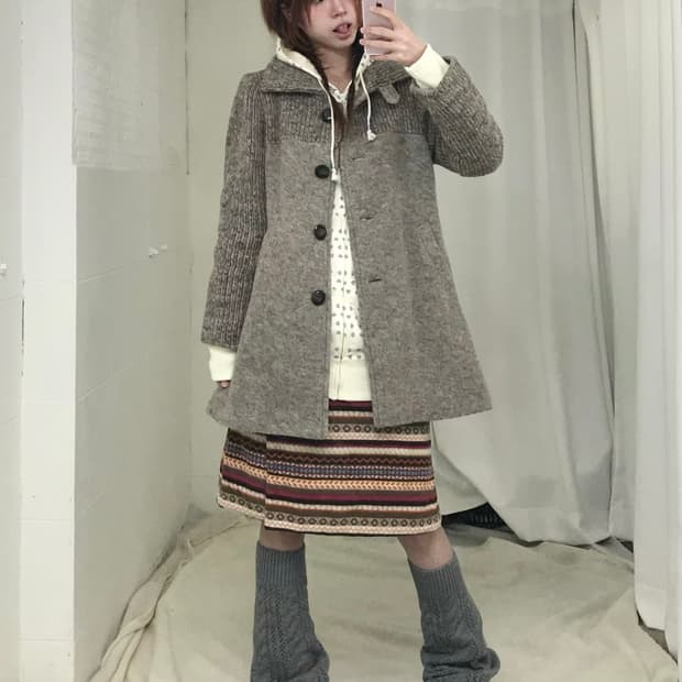 빈티지 러블리 데일리 겨울 히피 코디 세트