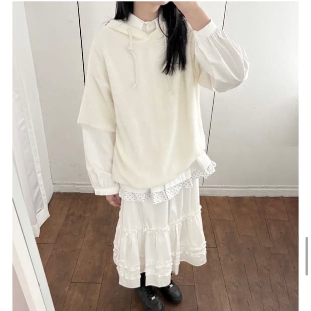 피에브레 2 프릴 미디스커트