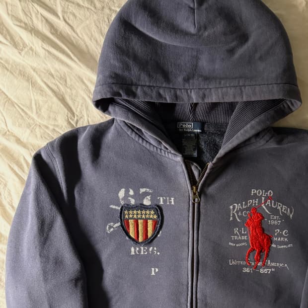 폴로 빅포니 성조기 후드집업