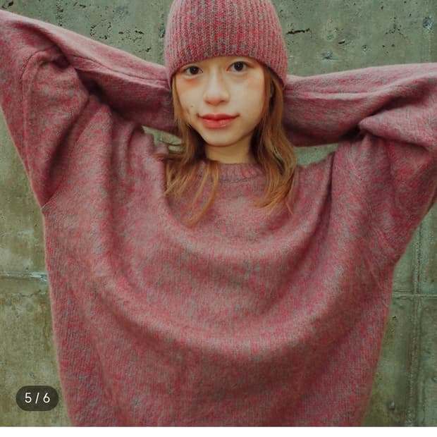 [M]토우토우아카이브 코지 퍼지 스웨터 러스티 레드 니트 맨투맨