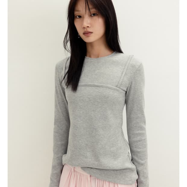 레이어드 뷔스티에 탑 화이트, 그레이 m