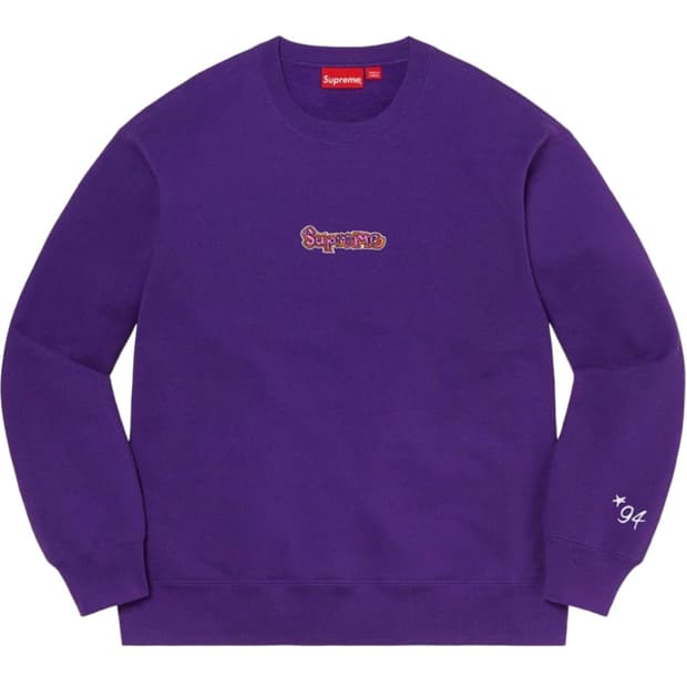 슈프림 로고 곤즈 크루넥 맨투맨 스웻셔츠 퍼플