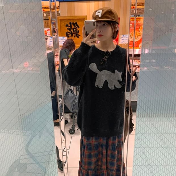 빈블 밴딩 체크 캉캉 빈티지 롱스커트