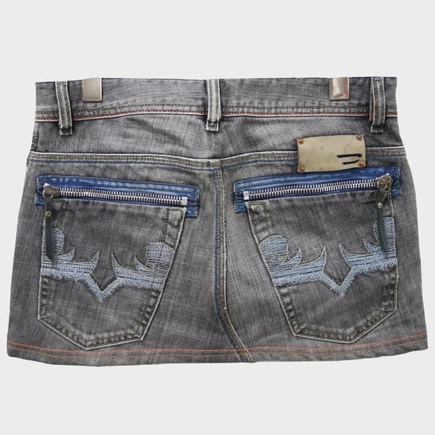 Diesel 디젤 키치 y2k 고스 펑크 데님 미니스커트