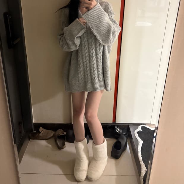 빈티지 그레이 니트 