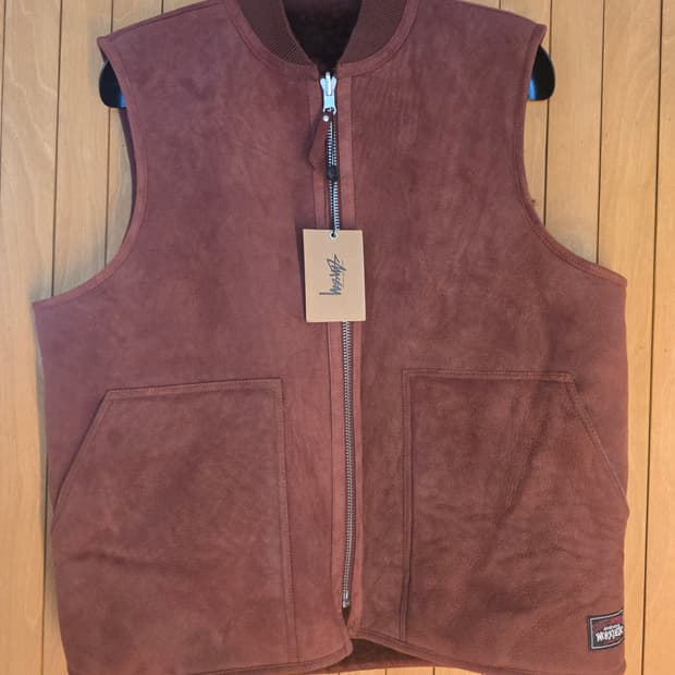 스투시 양면 리얼 레더 베스트 