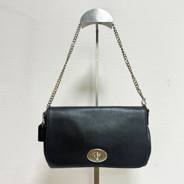 코치 네이비 체인 미니백