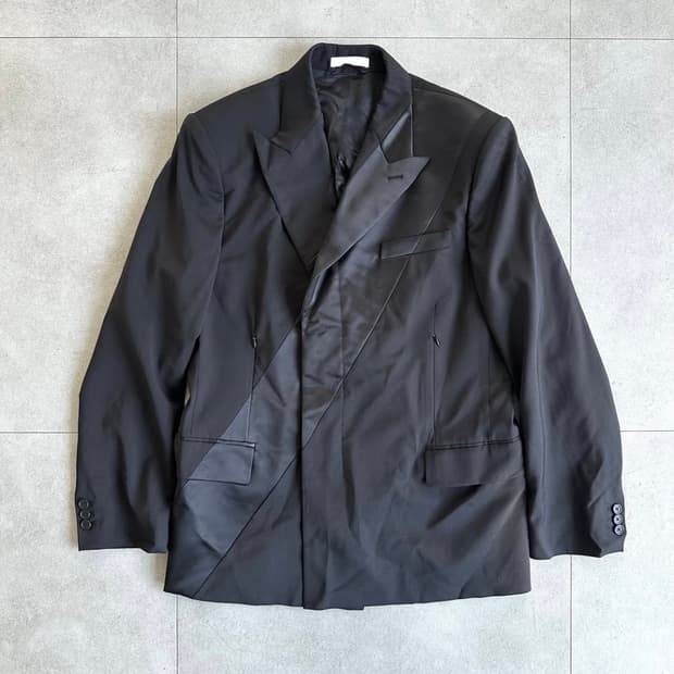 헬무트랭 오버핏 사선 블랙 블레이저 자켓