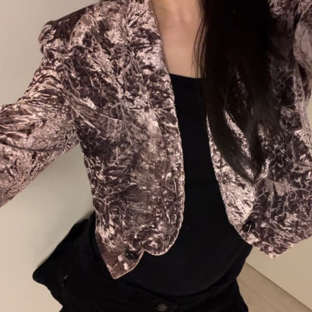 pink crack velvet jacket