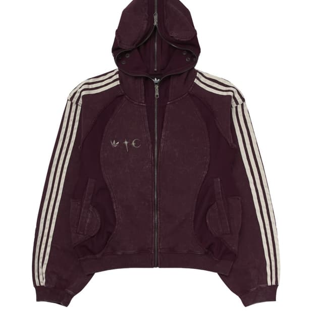 아디다스 x 떠그 클럽 팀가이스트 스웨트 후드 집업 마룬 팝니다