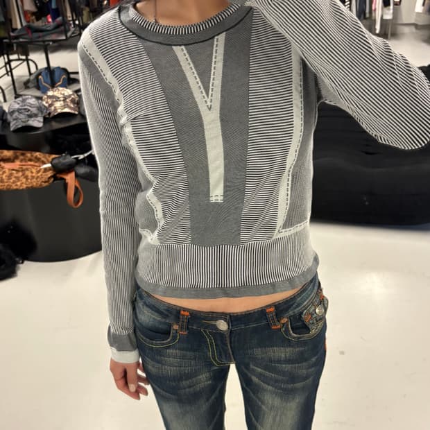 TRUNK structured pattern knit top