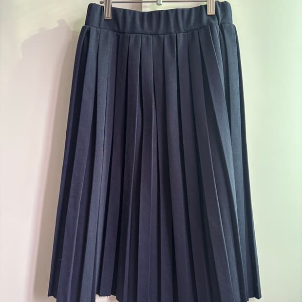 네이비 플리츠 스커트