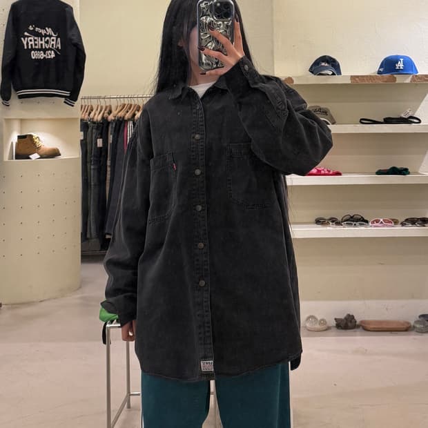 리바이스 블랙 데님 셔츠 워크셔츠 U1132