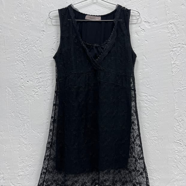 oriental black lace dress