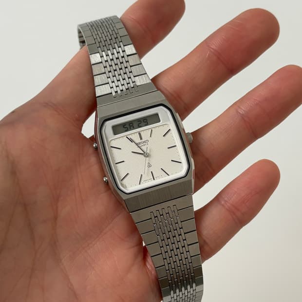 1980s Silver Square Ana-Digi Quartz