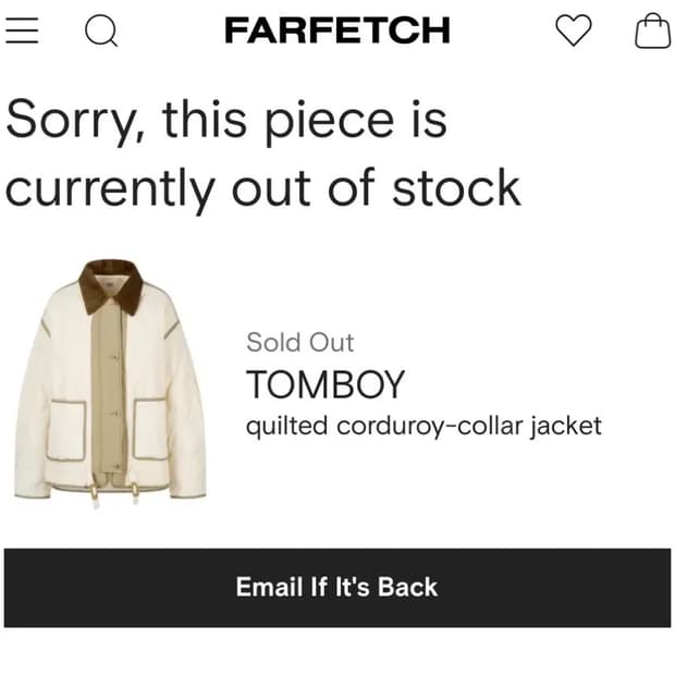 STUDIOTOMBOY 톰보이 코듀로이 자켓 패딩 점퍼 아이보리