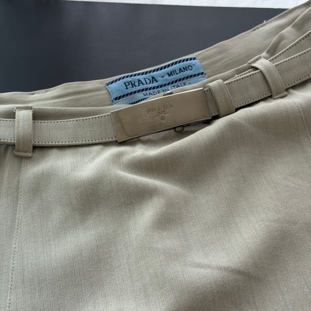 Prada 1993 s/s belted midi skirt