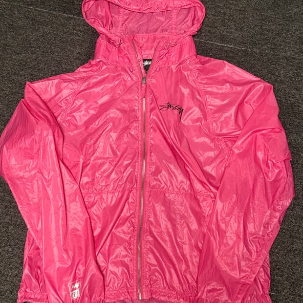 [L] 스투시 비치 쉘 링클 나일론 자켓 마젠타