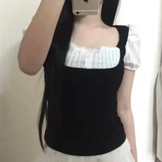 새거)레이스 퍼프 반팔티셔츠 쓰리타임즈 코이세이오 브랜디멜빌 미스치프