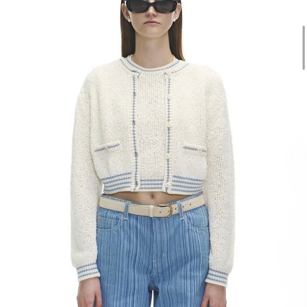 그로브 트위드니트가디건세트