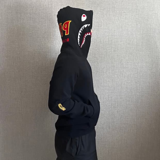 Bape 베이프 Ponr B.C 샤크 블랙 후드티