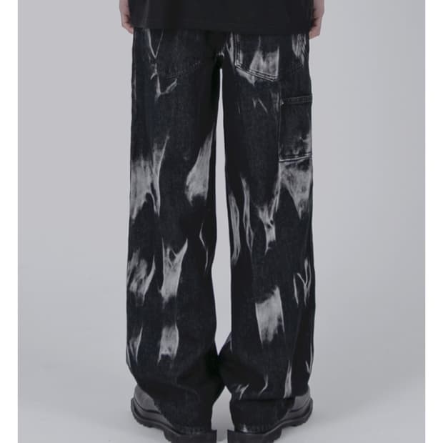 Flavorism-TIE-DYE WASHED CARPENTER DENIM