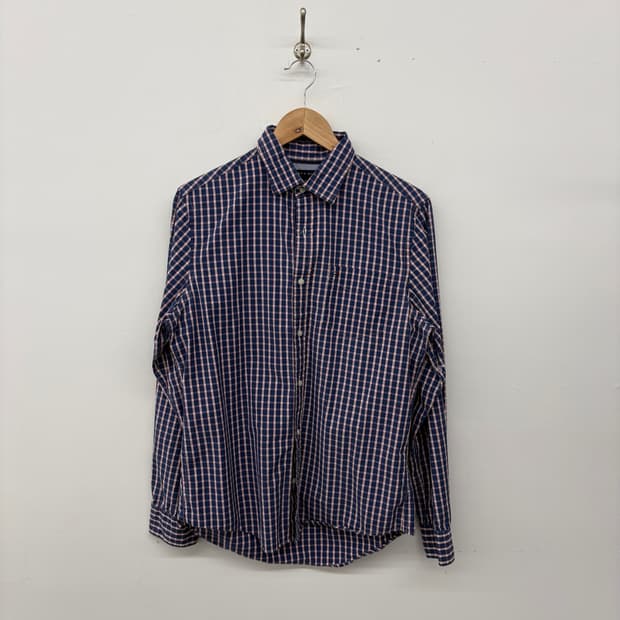 타미힐피거 네이비 체크 긴팔 셔츠 남s