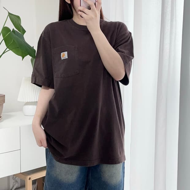 [정품] 칼하트 브라운 포켓 반팔티 [ 오리지널M ]