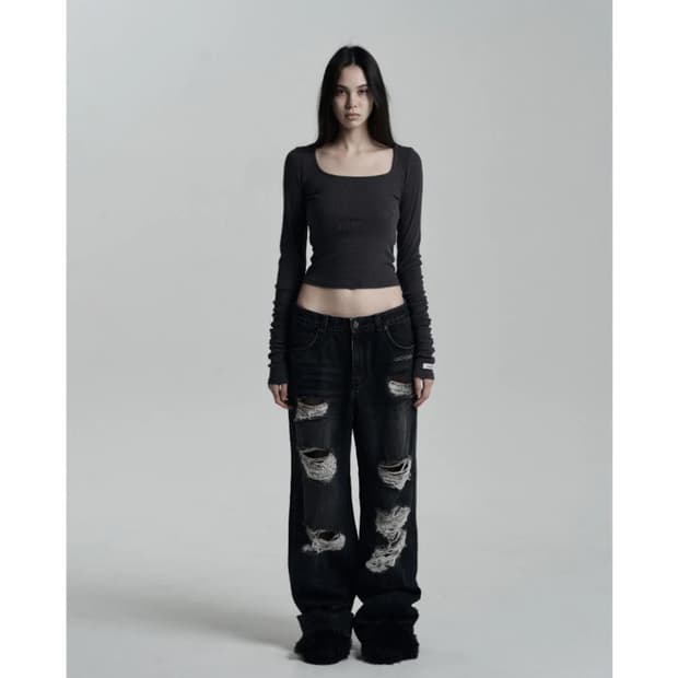 오도어 리브티 차콜 Leeve tee