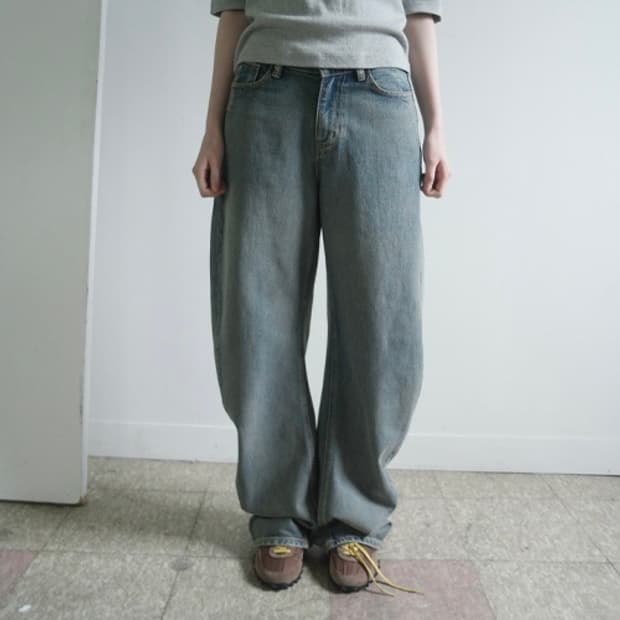 curve wide denim pants