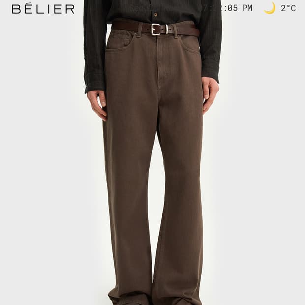 벨리에 트루와이드 데님팬츠 워시드 브라운 28