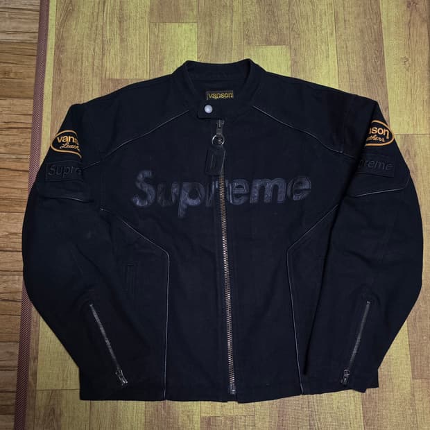 슈프림 x 밴슨 레더스 코듀라 코튼 자켓 블랙 - 25SS