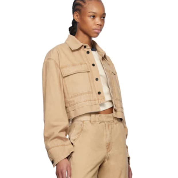 웰던 we11done 베이지 크롭자켓 여성s
