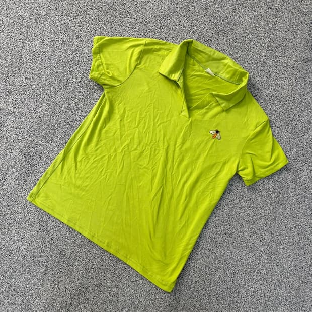 실측확인 빈티지 꿀벌자수 반팔 카라티 0423J