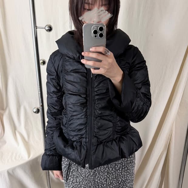 Organove 셔링 퀼팅 자켓