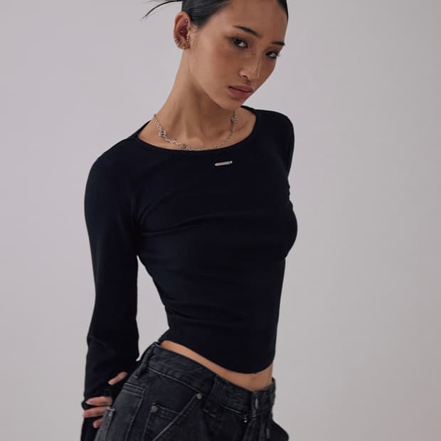 Treemingbird Boat Neck Finger Hole L/S 