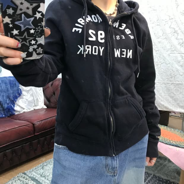 아베크롬비 여성 자수 후드집업 