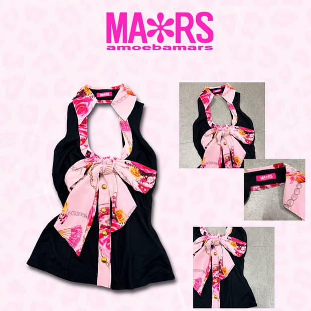 마즈 ma*rs 갸루 리본 홀터넥 탑