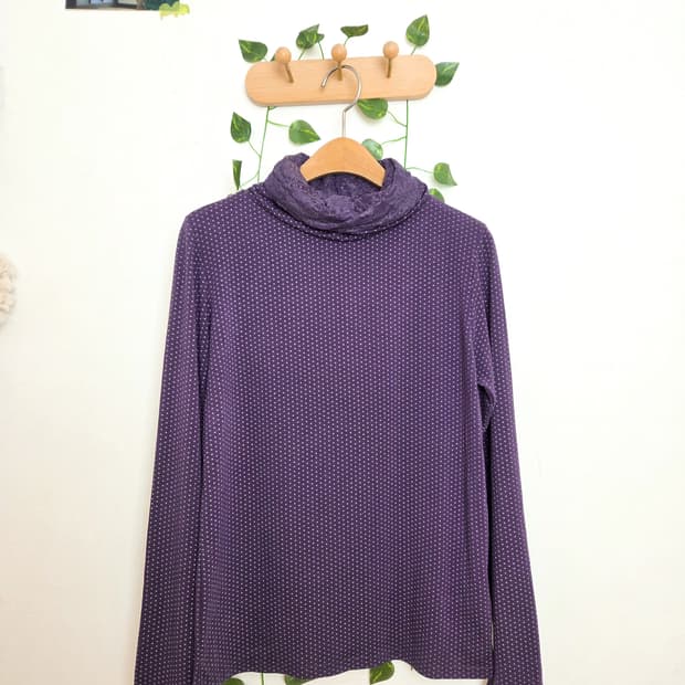 보라 도트 목폴라 슬리브