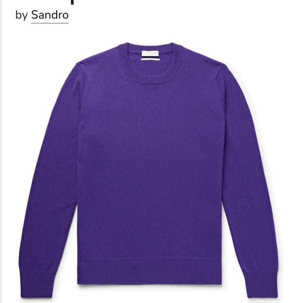 XL) 산드로 옴므 신형 19FW 이태리 고급 울 모 니트 스웨터 퍼플