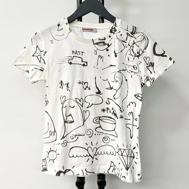 프라다 X 애덤 니트 07s/s 드로잉 프린트 티