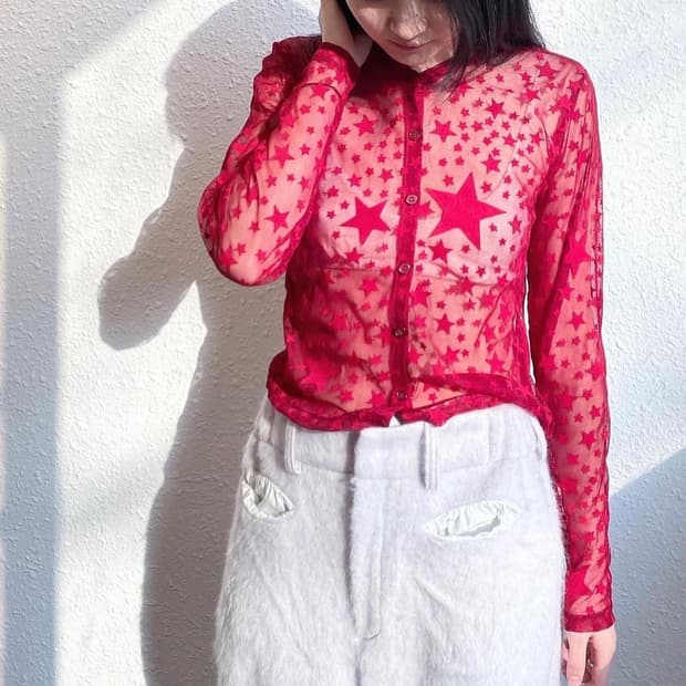 샵페어리 faerie star mesh button cardigan 