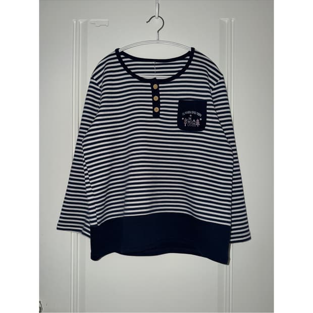 일본빈티지 모리걸 스트라이프 롱슬리브