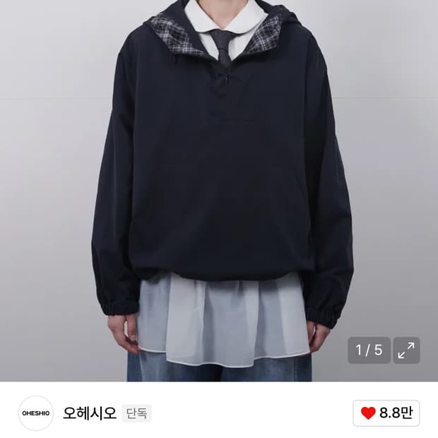 오헤시오 HOODED ANORAK 후드 아노락 네이비