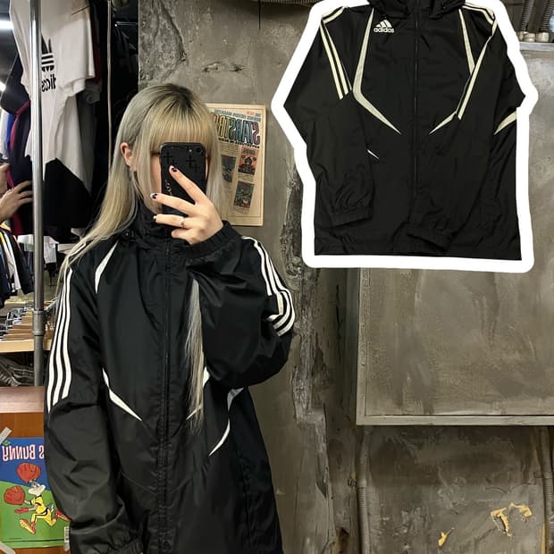 아디다스 후드 바람막이 블랙 95 #csz1031