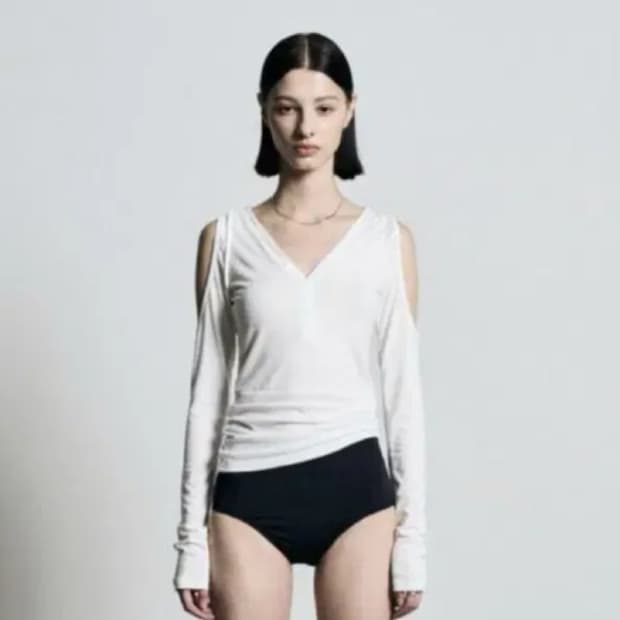 [품절새상품] 보헤미안서울 보헴서 홀버튼 롱 슬리브 화이트