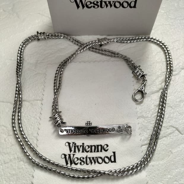 비비안웨스트우드 아카이브 레터링 orb 각인 레어이드 체인 초커 목걸이